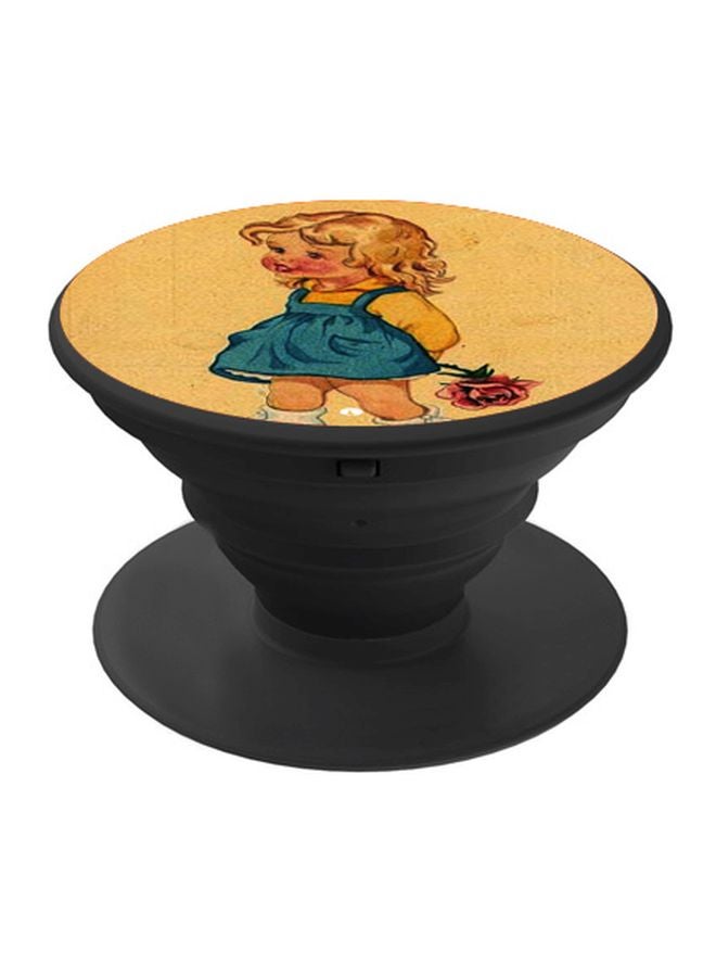 بي بي حامل هاتف بوب سوكيت بطبعة فتاة بيج/أزرق/أسود - Image 1