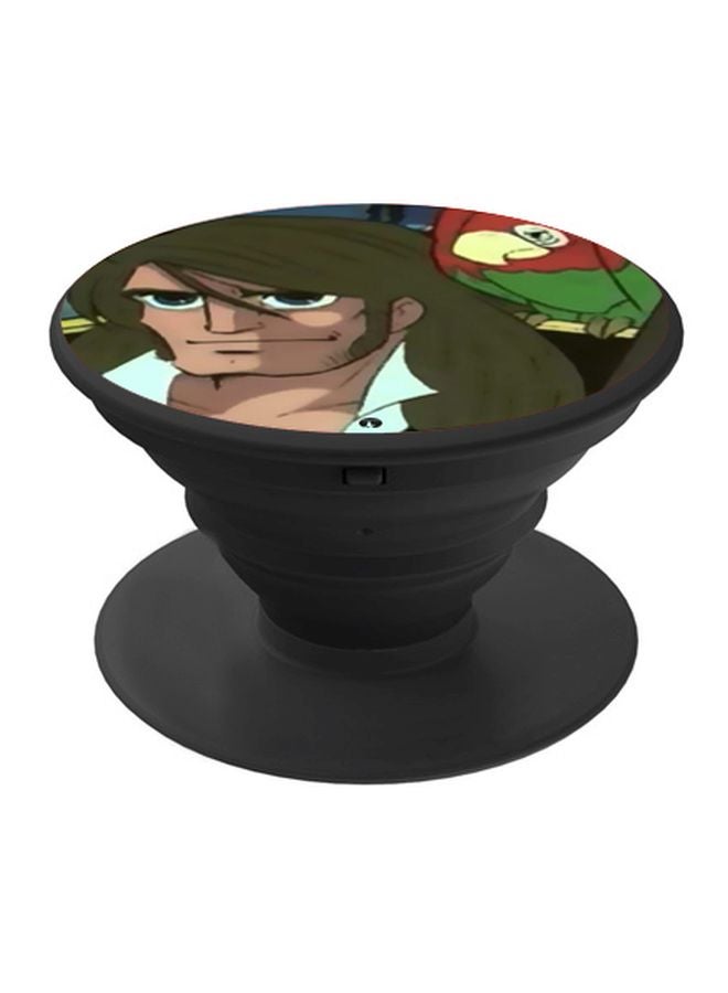 BP Cartoon Printed Mobile Pop Socket Black/Green/Brown - Image 1