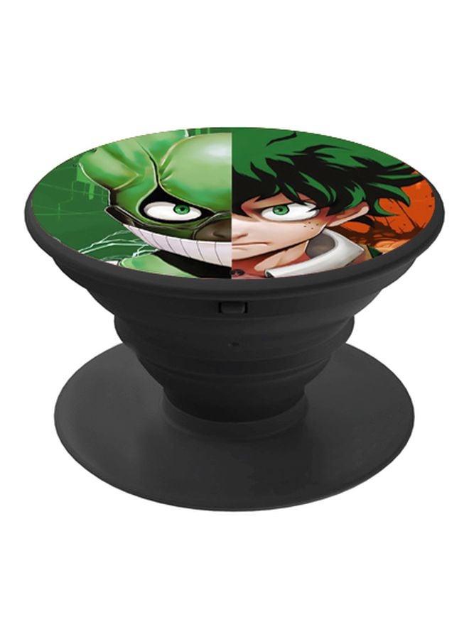 BP Cartoon Printed Mobile Pop Socket Black/Green/Beige - Image 1