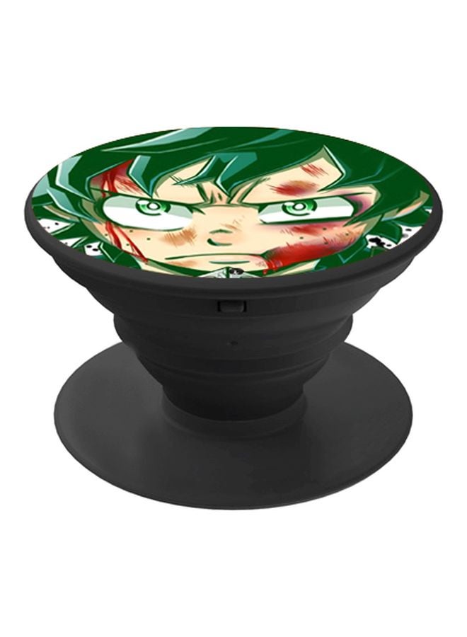 BP Cartoon Printed Mobile Pop Socket Black/Green/Beige - Image 1