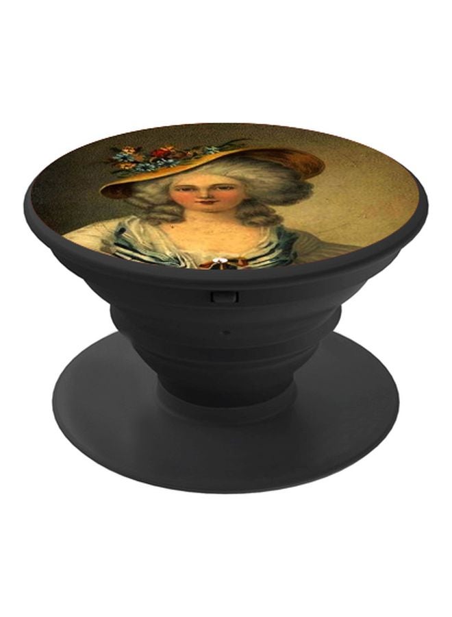 بي بي حامل هاتف بوب سوكيت بطبعة امرأة كلاسيكية بيج/رمادي/أسود - Image 1