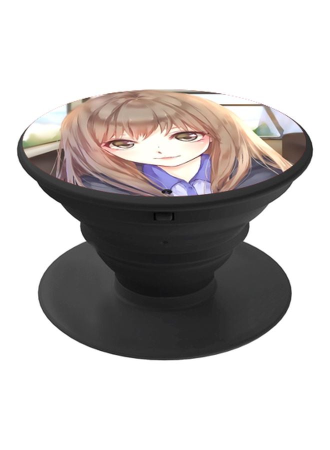 BP Cartoon Printed Mobile Pop Socket Grip Grey/Purple/Beige - Image 1
