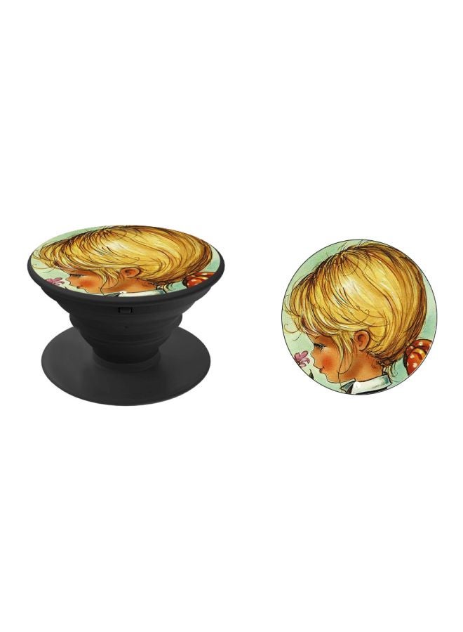 BP Girl Printed Pop Socket Phone Holder Gold/Beige/Black - Image 2