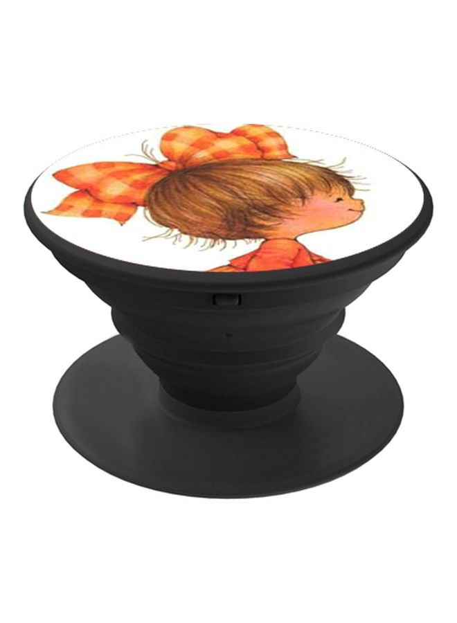 BP Girl Printed Pop Socket Phone Holder White/Orange/Black - Image 1