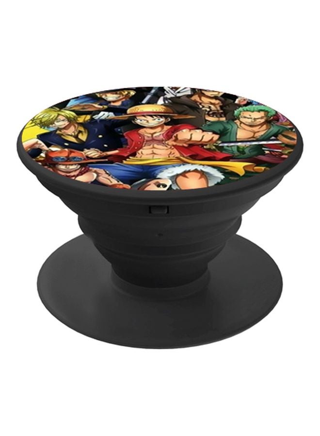 BP Cartoon Printed Mobile Pop Socket Grip Black/Brown/Blue - Image 1