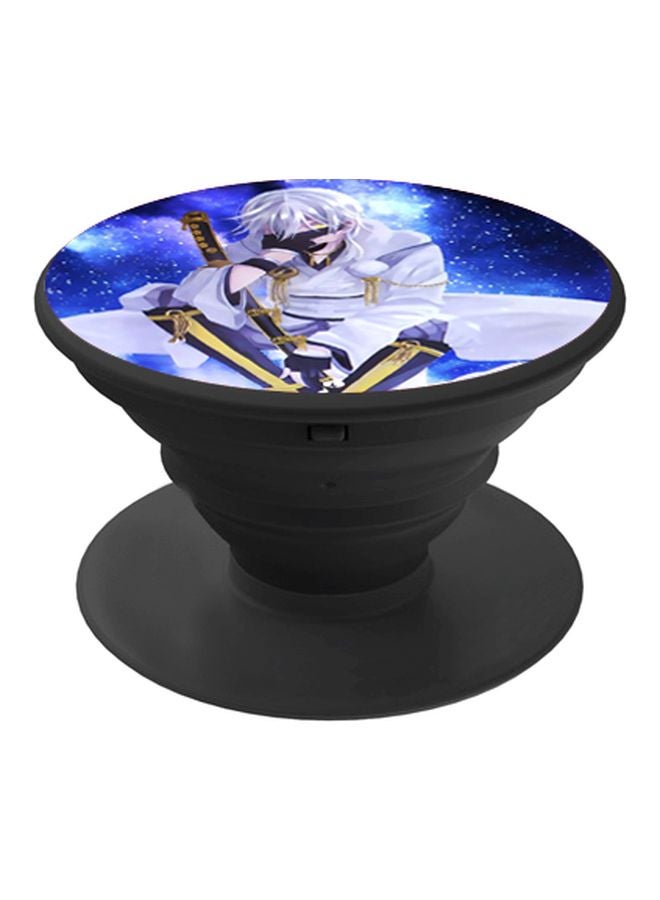 BP Cartoon Printed Mobile Pop Socket Grip Black/Purple/Blue - Image 1