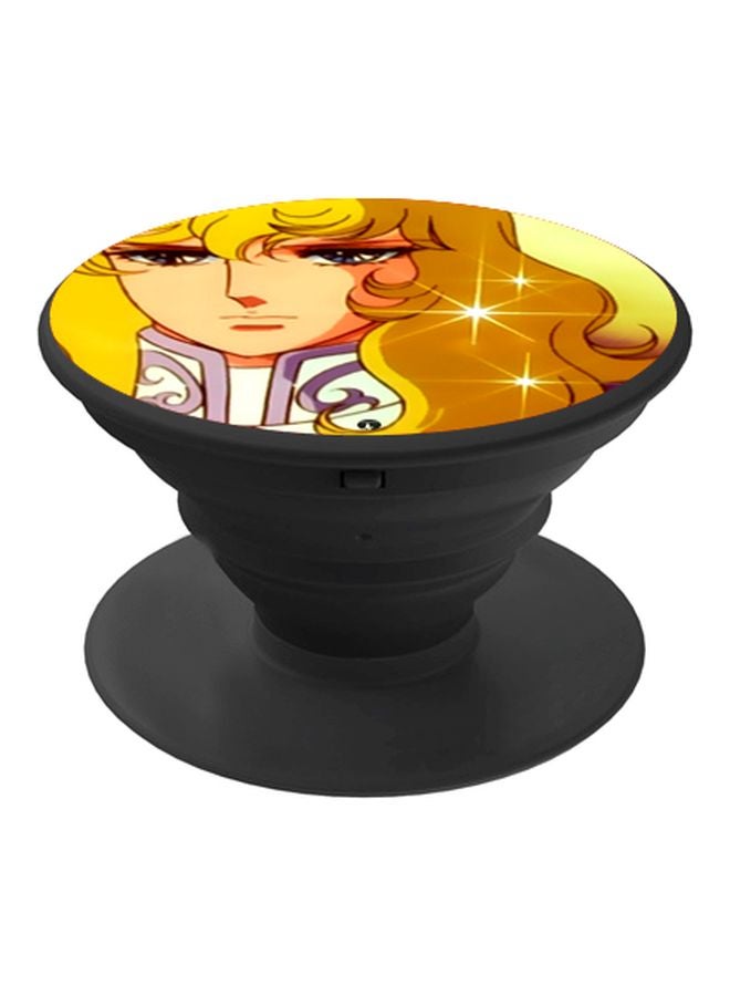 BP Cartoon Printed Mobile Pop Socket Grip Black/Yellow/Beige - Image 1