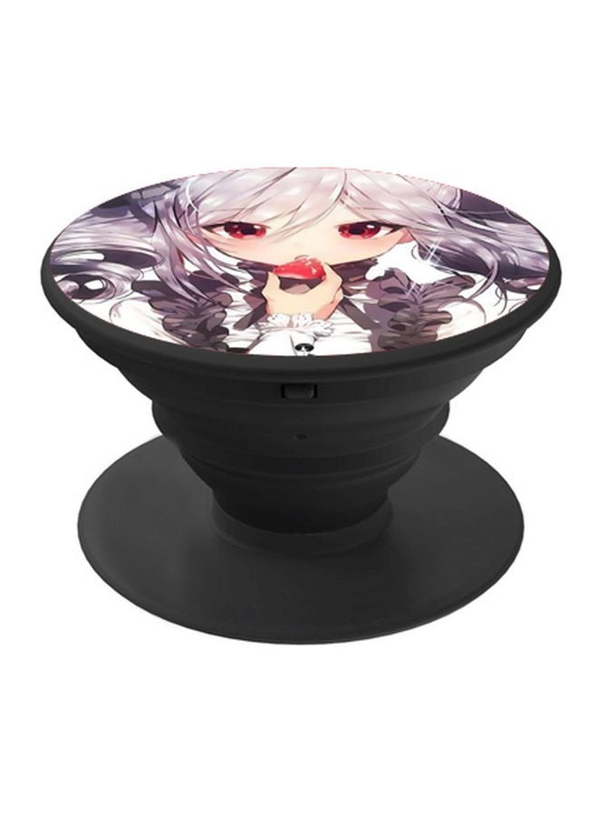 BP Cartoon Printed Mobile Pop Socket Grip Black/White/Purple - Image 1