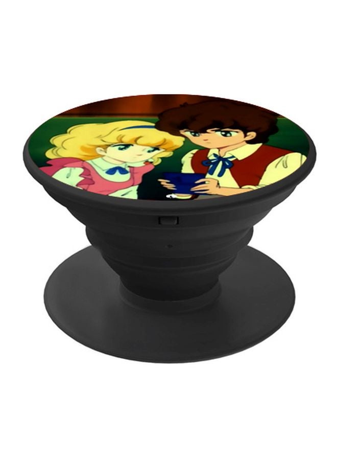 BP Anime Printed Pop Socket Phone Holder Brown/Yellow/Black - Image 1