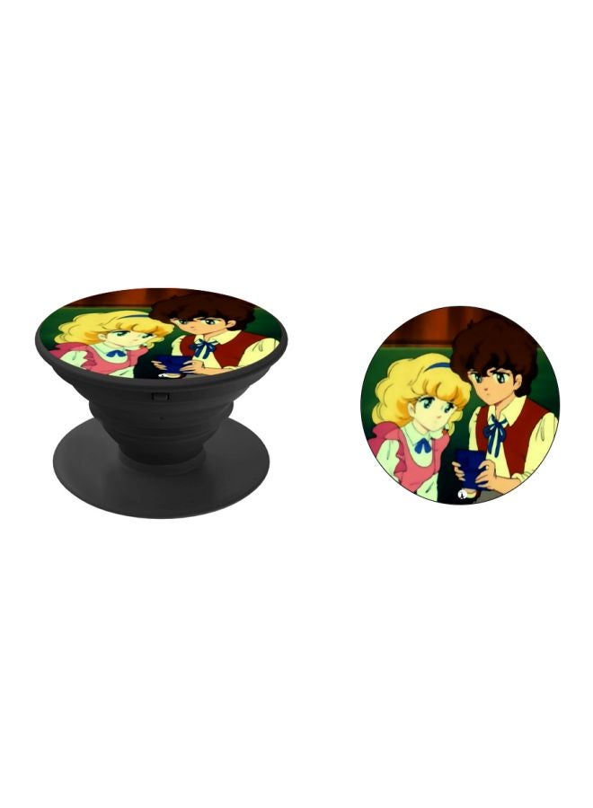 BP Anime Printed Pop Socket Phone Holder Brown/Yellow/Black - Image 2