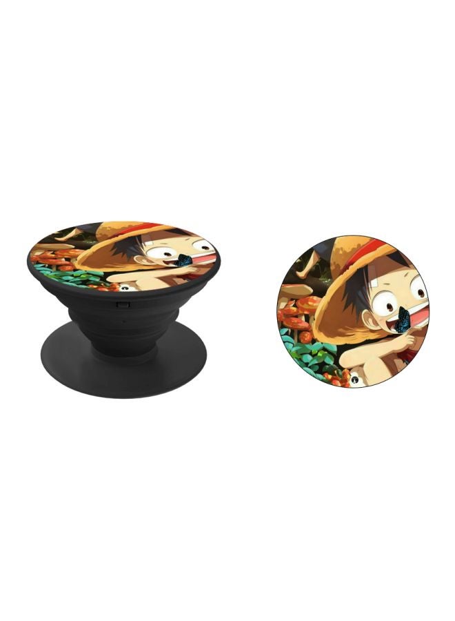 BP Anime Printed Pop Socket Phone Holder Beige/Green/Black - Image 2