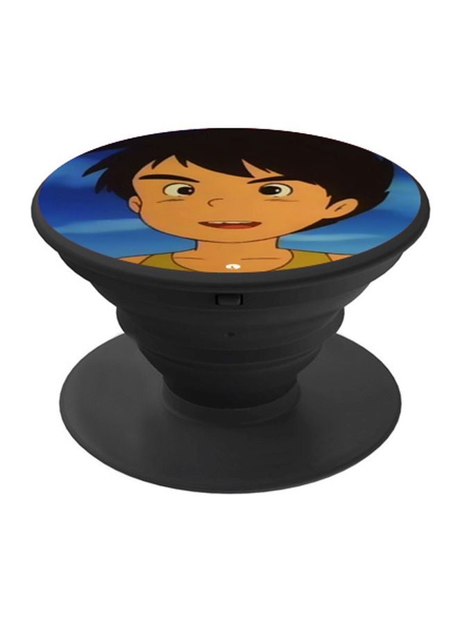 BP Anime Printed Pop Socket Phone Holder Beige/Blue/Black - Image 1