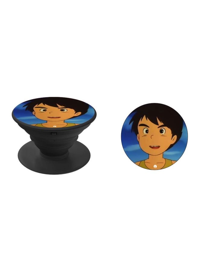 BP Anime Printed Pop Socket Phone Holder Beige/Blue/Black - Image 2