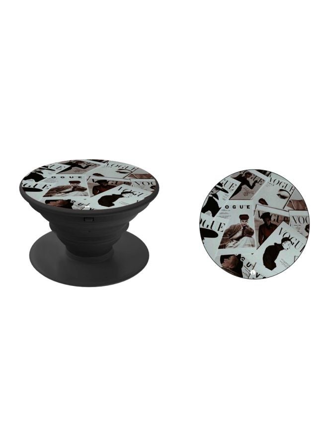 BP Vogue Magazine Printed Pop Socket Phone Holder White/Brown/Black - Image 2