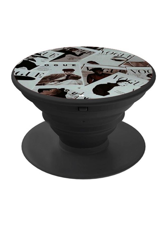 BP Vogue Magazine Printed Pop Socket Phone Holder White/Brown/Black - Image 1
