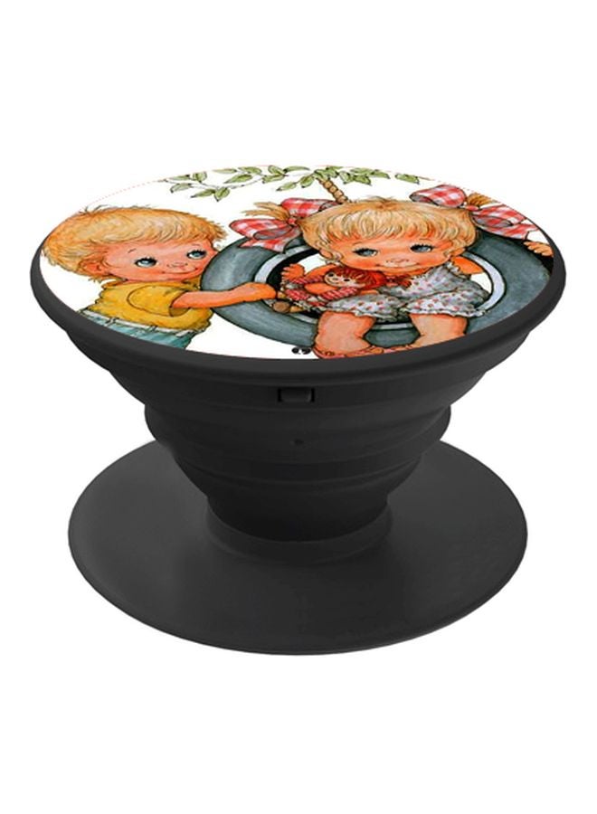 BP Cartoon Printed Pop Socket Grey/Yellow/Black - Image 1