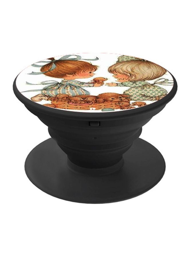 بي بي حامل هاتف بوب سوكيت بطبعة فتيات بني/أزرق/أسود - Image 1