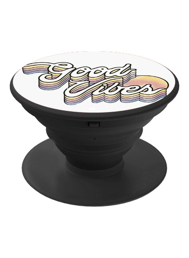 BP Good Vibes Printed Pop Socket Phone Holder White/Yellow/Black - Image 1