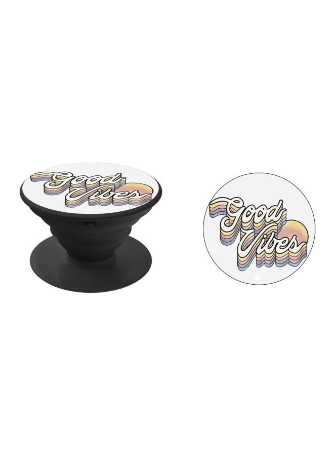 BP Good Vibes Printed Pop Socket Phone Holder White/Yellow/Black - Image 2