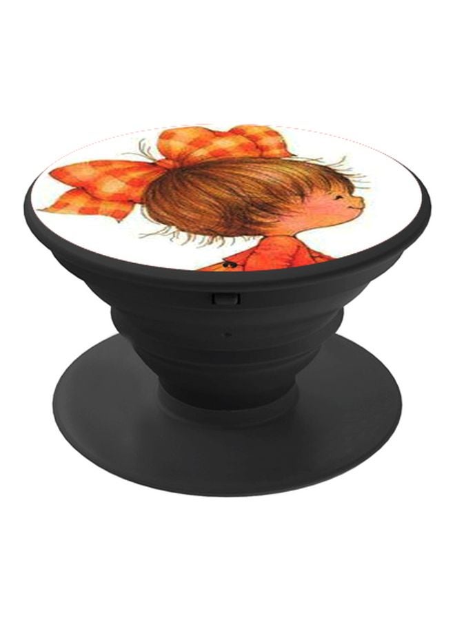 BP Little Girl Printed Pop Socket Phone Holder White/Orange/Black - Image 1