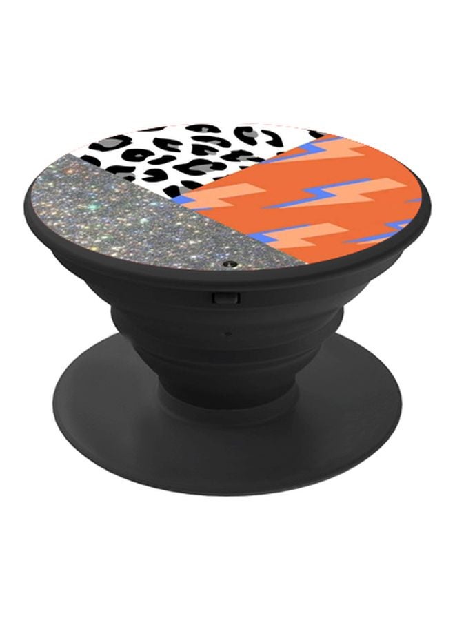 BP Abstract Printed Pop Socket Phone Holder Orange/Grey/Black - Image 1