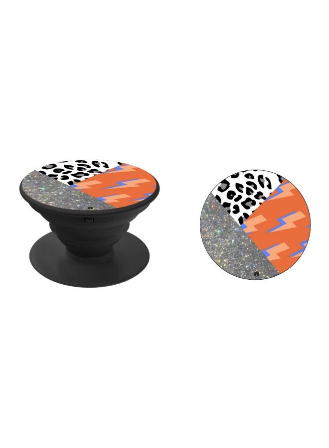 BP Abstract Printed Pop Socket Phone Holder Orange/Grey/Black - Image 2