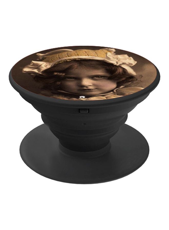BP Girl Printed Pop Socket Phone Holder Grey/Beige/Black - Image 1