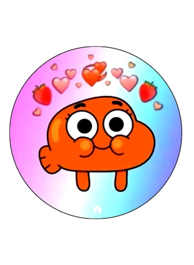 بي بي حامل بوب سوكيت للموبيل مطبوع برسمة من مسلسل 'The Amazing World Of Gumball' أزرق/ برتقالي/ أسود - Image 2