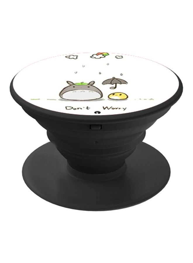 BP Don't Worry Printed Pop Socket Phone Holder White/Grey/Black - Image 1
