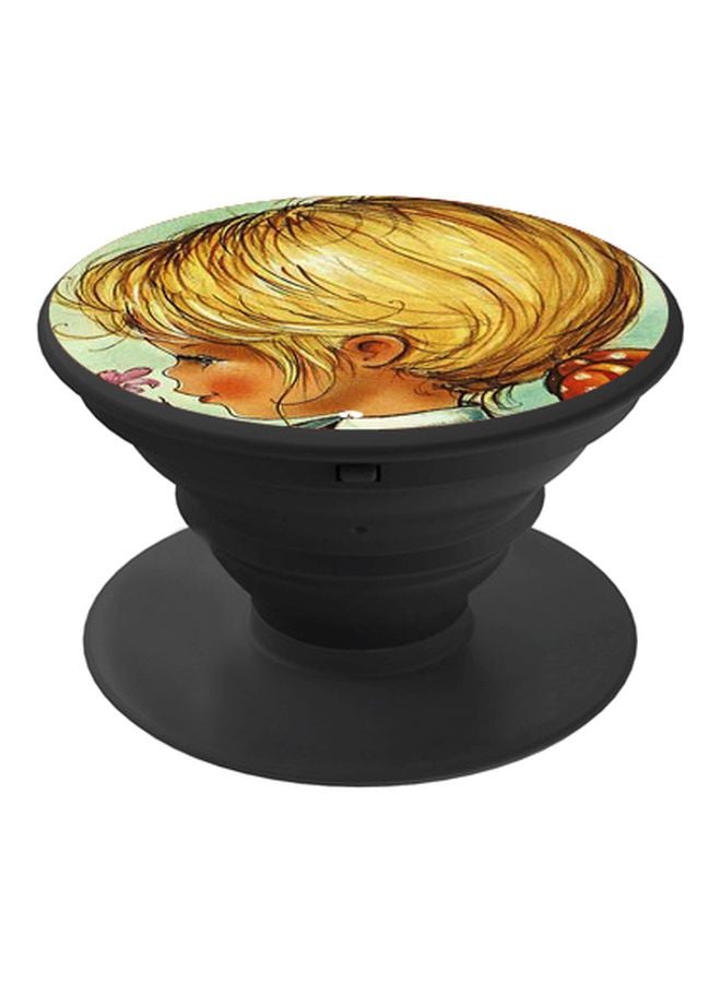 BP Girl Printed Pop Socket Phone Holder Gold/Beige/Black - Image 1