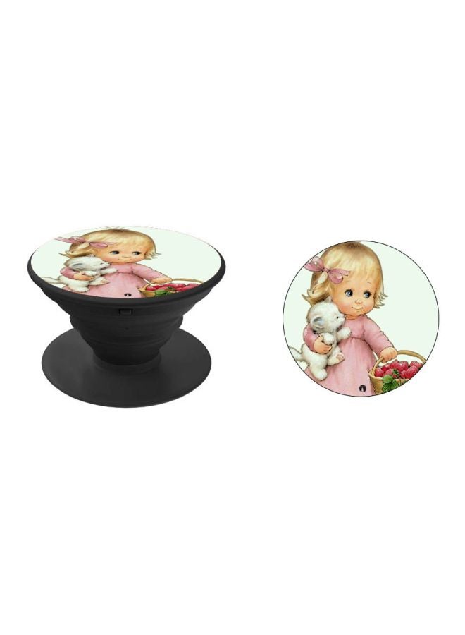 BP Girl Printed Pop Socket Phone Holder Pink/White/Black - Image 2