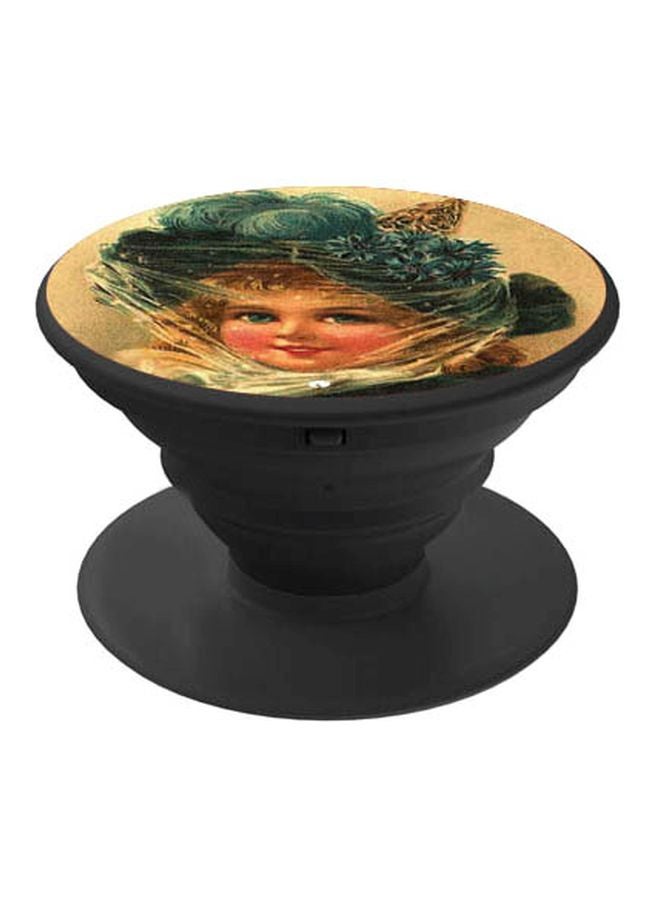 بي بي حامل هاتف بوب سوكيت بطبعة فتاة بيج/ أخضر/ أسود - Image 1