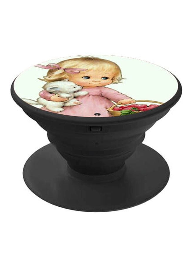 BP Girl Printed Pop Socket Phone Holder Pink/White/Black - Image 1