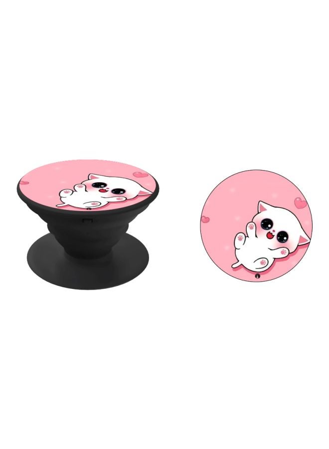 BP Cartoon Printed Pop Socket Phone Holder Pink/White/Black - Image 2