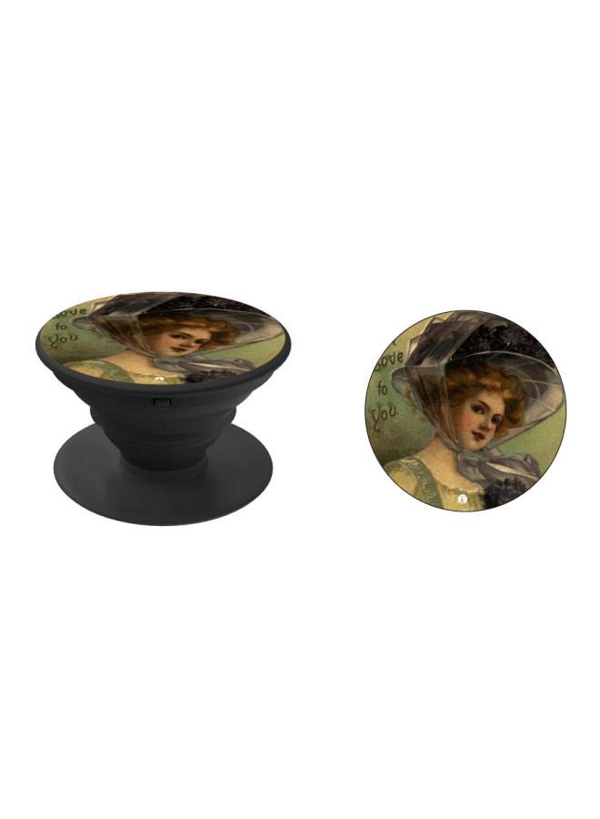 بي بي مقبض هاتف بوب سوكيت بطبعة امرأة أخضر / رمادي / أسود - Image 2