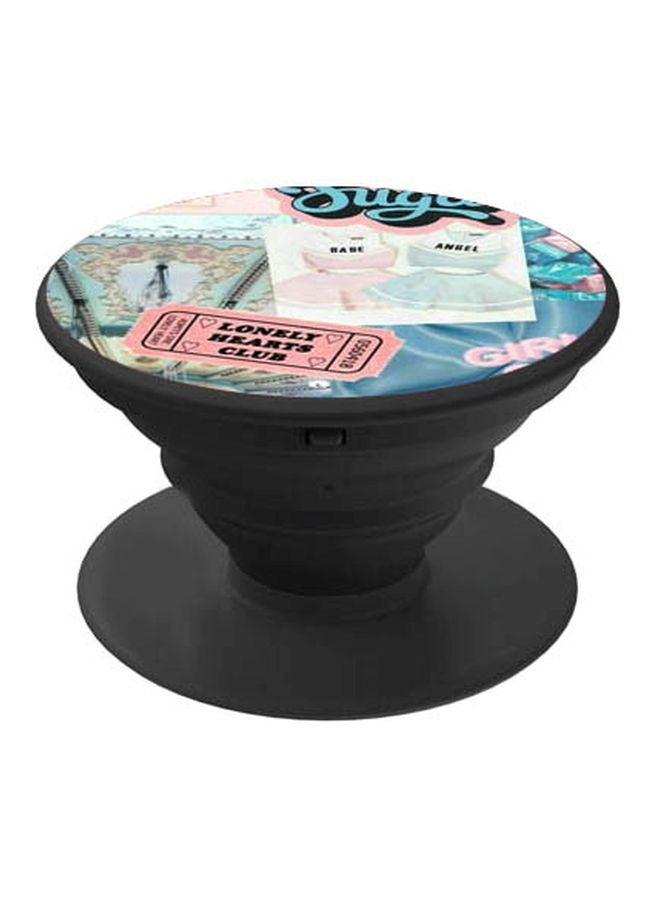 بي بي مقبض منبثق بطبعة عبارة "Lonely Hearts Club" الأسود/ الوردي/ الأزرق - Image 1