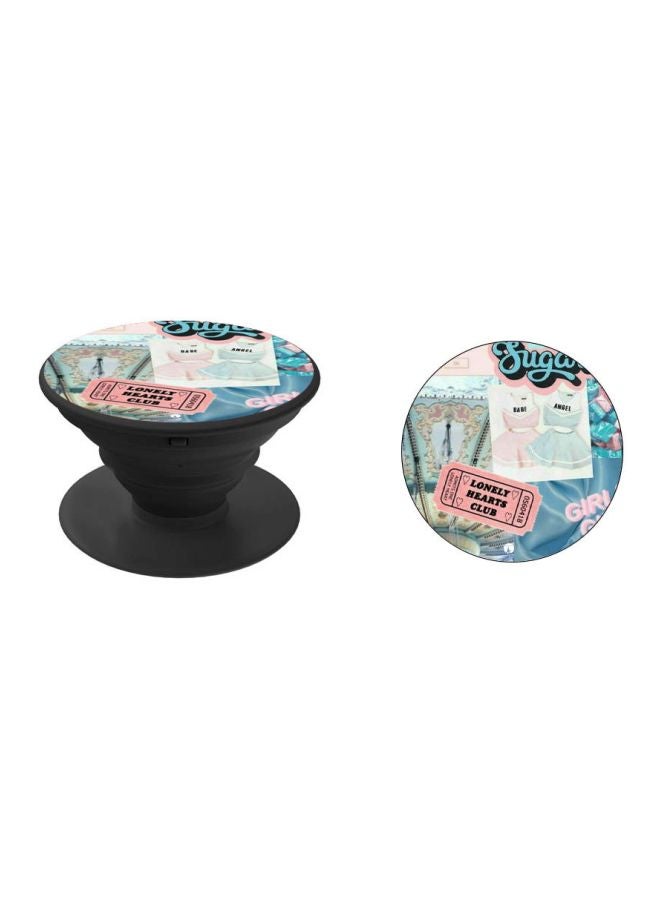 بي بي مقبض منبثق بطبعة عبارة "Lonely Hearts Club" الأسود/ الوردي/ الأزرق - Image 2