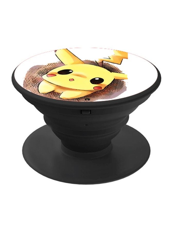 بي بي حامل هاتف على شكل مقبض أصابع منبثق بطبعة رسومات كرتونية أصفر/أبيض/أسود - Image 1