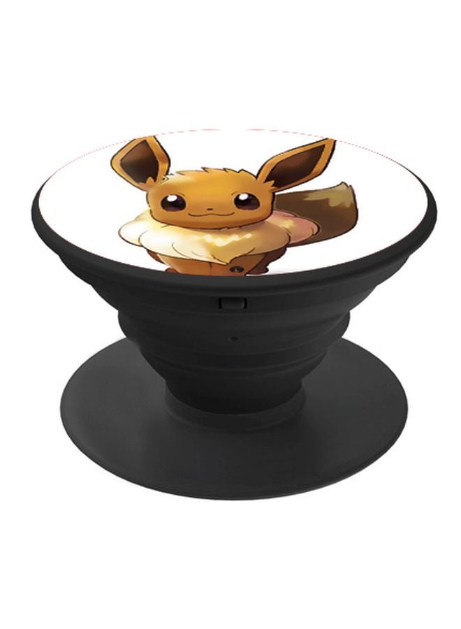 BP Cartoon Printed Pop Socket Phone Holder Brown/White/Black - Image 1