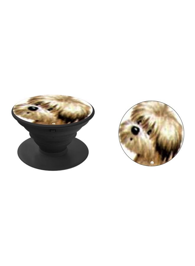 BP Cartoon Dog Printed Pop Socket Brown/White/Black - Image 2