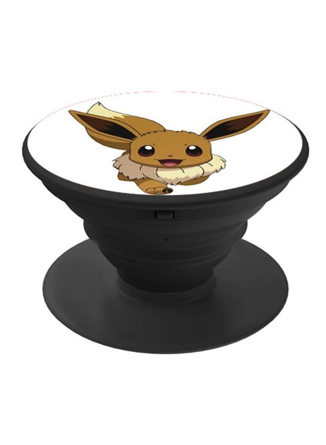 بي بي حامل هاتف على شكل مقبض أصابع منبثق بطبعة رسومات كرتونية بني/أبيض/أسود - Image 1