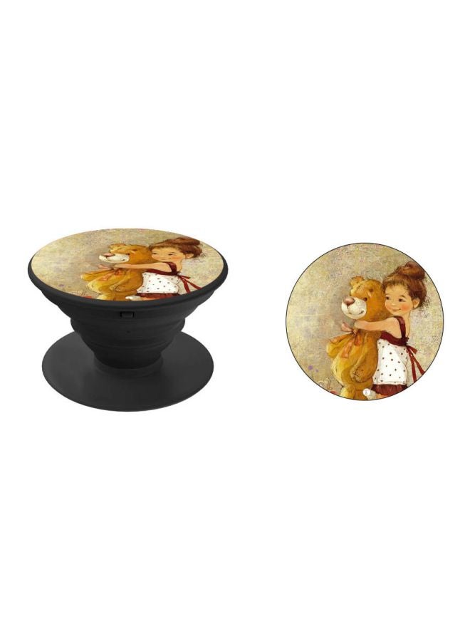 BP Vintage Cartoon Printed Pop Socket Brown/Cream/Black - Image 2