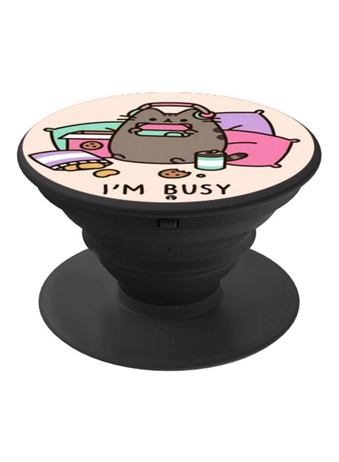 BP I'm Busy Printed Pop Socket Beige/Pink/Black - Image 1