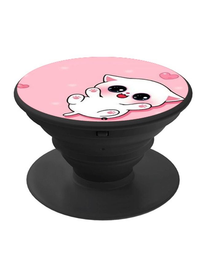 BP Cartoon Printed Pop Socket Phone Holder Pink/White/Black - Image 1