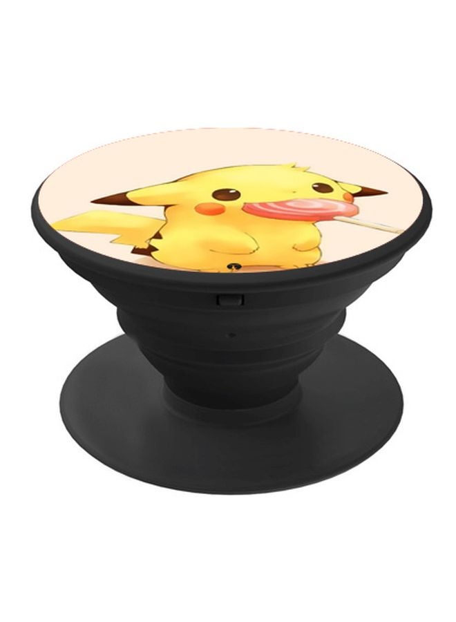 BP Cartoon Printed Pop Socket Phone Holder Yellow/Beige/Black - Image 1