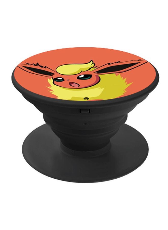 BP Cartoon Printed Pop Socket Phone Holder Black/Orange/Yellow - Image 1