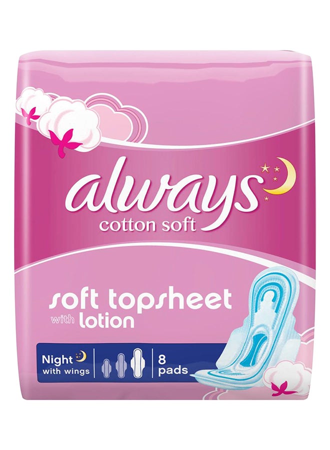 Always Pack Of 8 Soft Topsheet With Lotion Night Pad 6.9inch - Image 1
