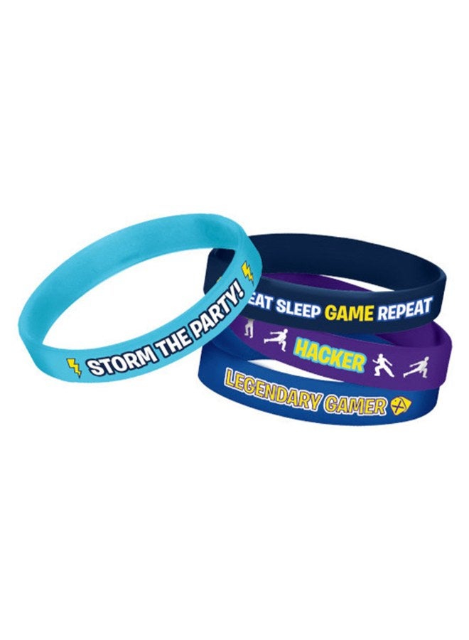 Amscan - 4-Piece Battle Royal Rubber Bracelet Favors Supplies Birthday Gift Toys, Return Gifts for Party - Image 1