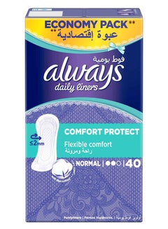 40-Count Comfort Protect Flexible Normal Daily Liners 99grams