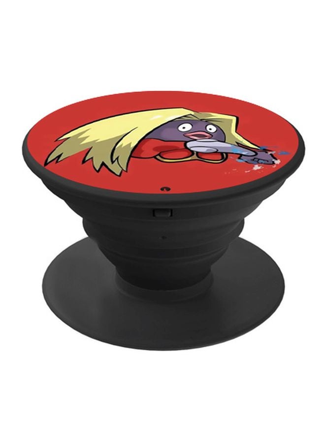 بي بي حامل هاتف على شكل مقبض أصابع منبثق بطبعة رسومات كرتونية أسود / أحمر / أزرق - Image 1